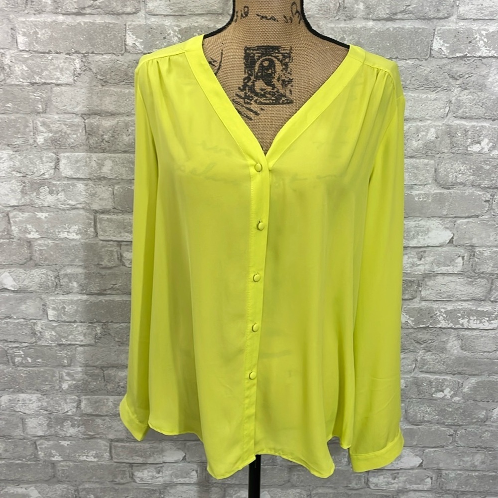 Sioni Bright Yellow Button Down Blouse - image 1